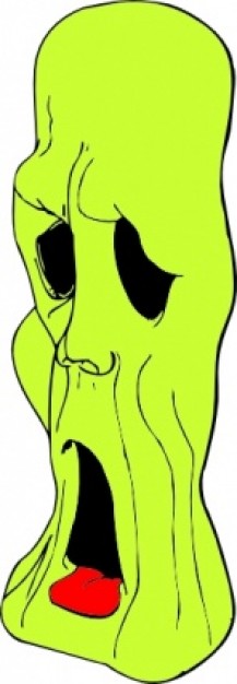 ghoul head side view clip art with green color