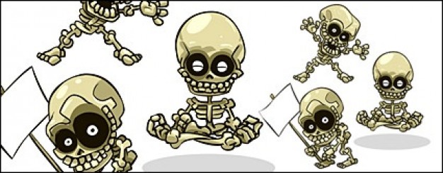 Glade skeletons skulls in different actions