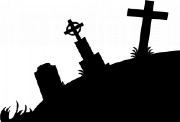 graveyard silhouette with dark cross Graveyard background