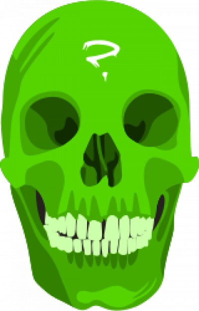 green skull in front view