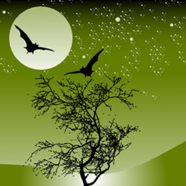 Gurkha nature Halloween night scene with full moon bat about Parties Costume