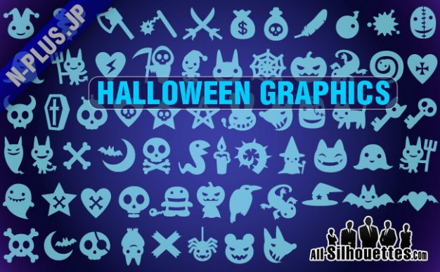 Halloween elements Holiday graphics silhouettes with blue background about Opinions Graphics