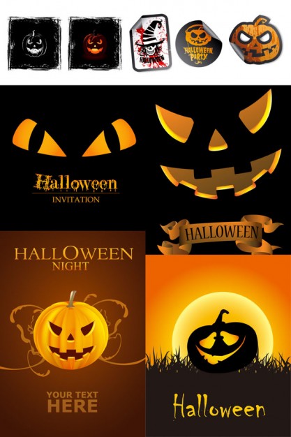 Halloween Holiday icon elements with orange background about Opinions Graphics