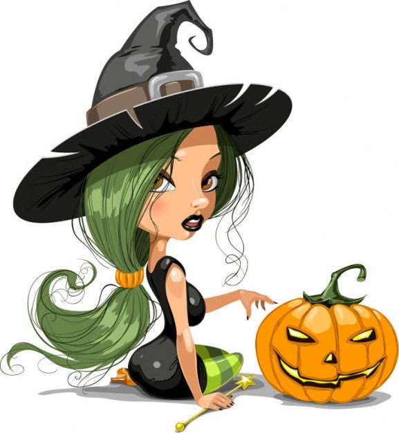 Halloween pretty lady Holidays witch with halloween illustration about Witchcraft Graphics