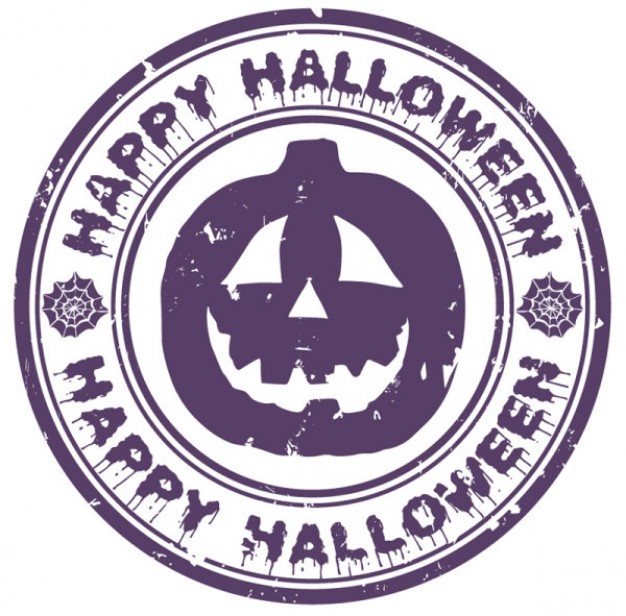 halloween pumpkin badge with purple color