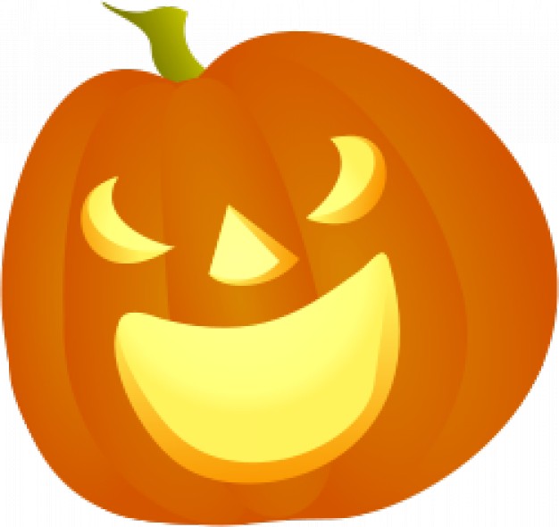 halloween pumpkin smile with yellow light