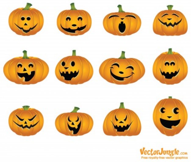 halloween pumpkins with white background