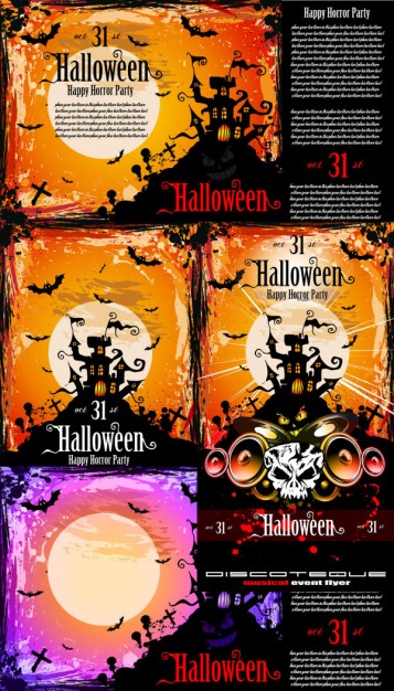 Halloween scene Holidays posters fine with sunset background about Orange Poster