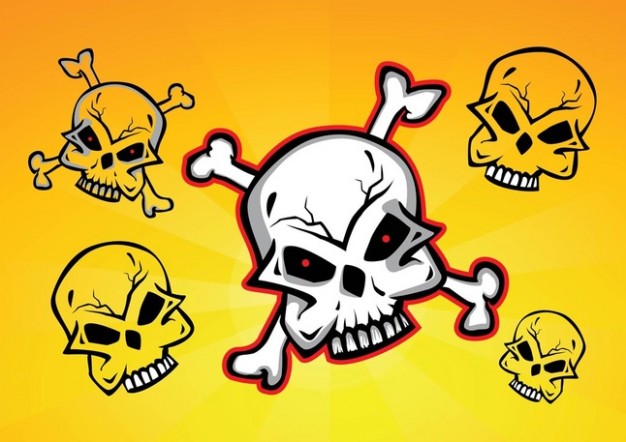 Halloween Skull and Bones skulls with yellow background about dangerous Opinions