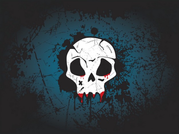 halloween skull with blue night light background