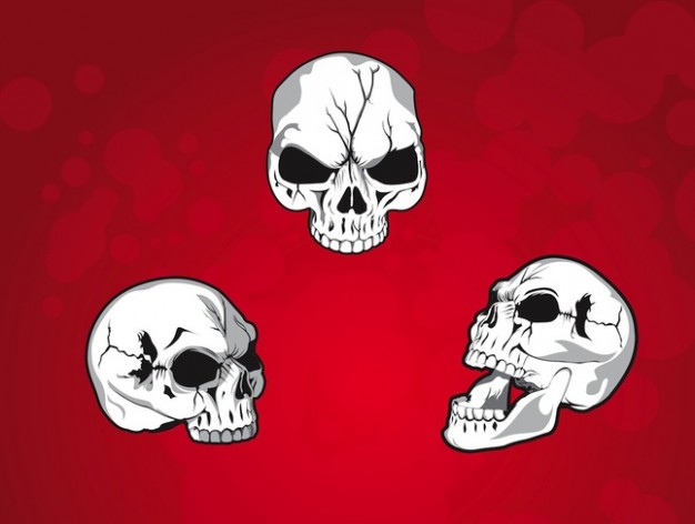 Halloween three Holidays mean skulls with red background about Skull Shopping