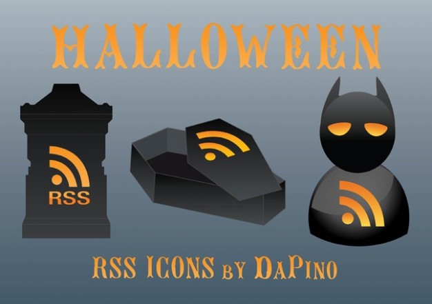 halloween web vectors for rss with grey background