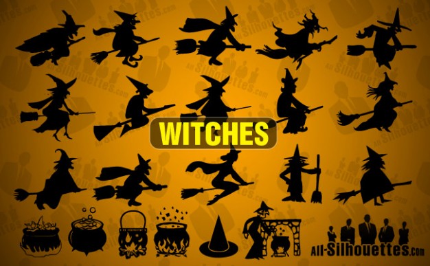 Halloween witches Holidays silhouettes with earth night background about Graphics Opinions