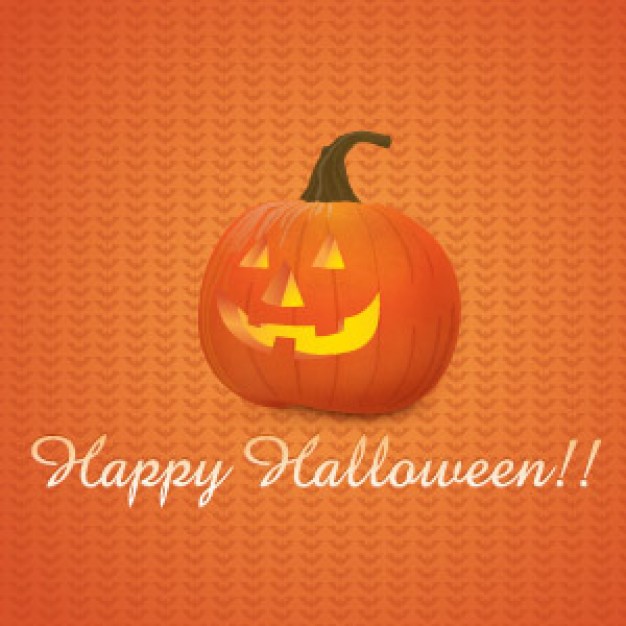 happy halloween Pumpkin with orange grids background