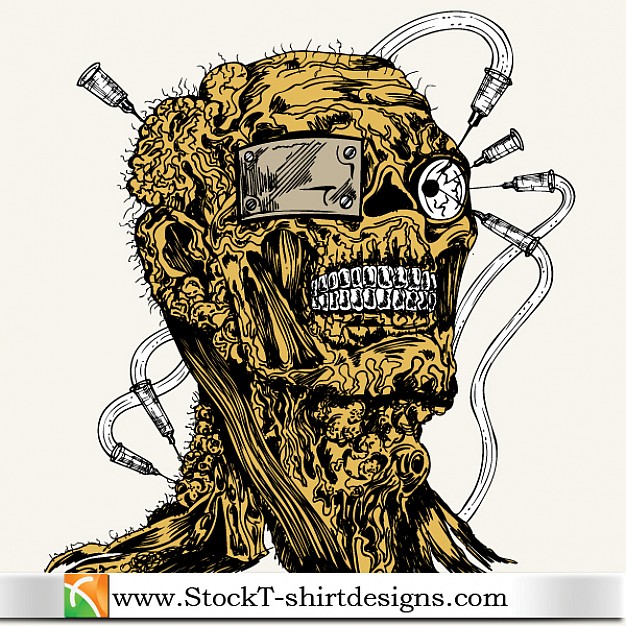 head with wire and injector for t-shirt designs
