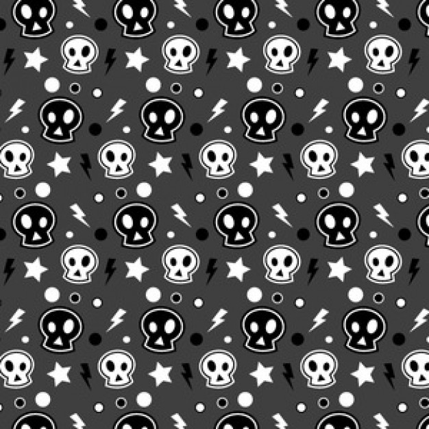  illustrator pattern with funky skull halloween seamless
