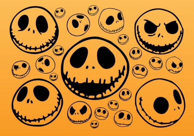 jack skellington vectors with orange background