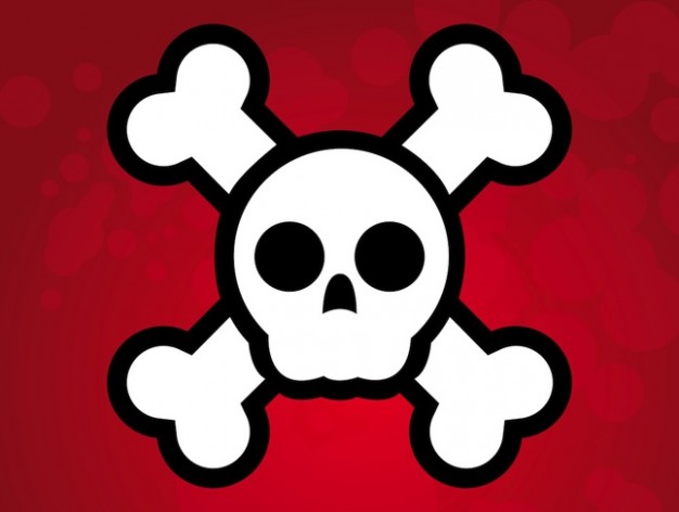 Jolly Roger simple Piracy illustration pirate skull flag with red background