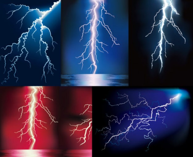 lightning with different color background