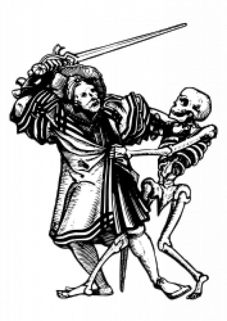 man fighting death clip art