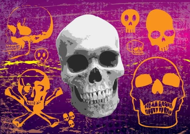 Mardi Gras skulls Holidays graphics with purple background about dangerous element