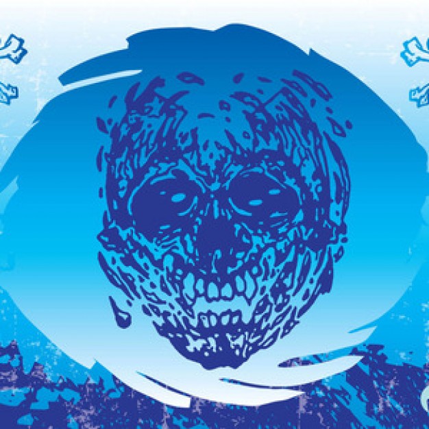 Metallica cool Heavy metal music skull with blue circle background about Music Rock