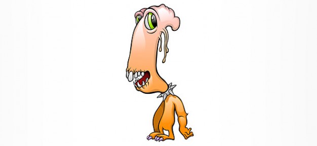 monster cartoon illustration with orange body and big head