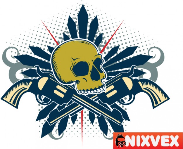 nixvex skull with guns with blue style