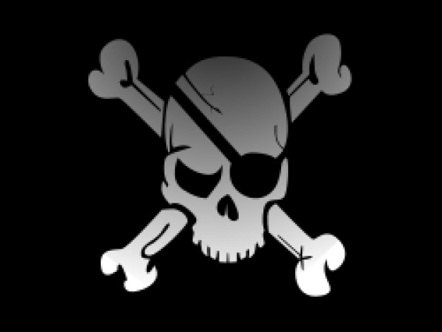 pirates skull and bones with dark background