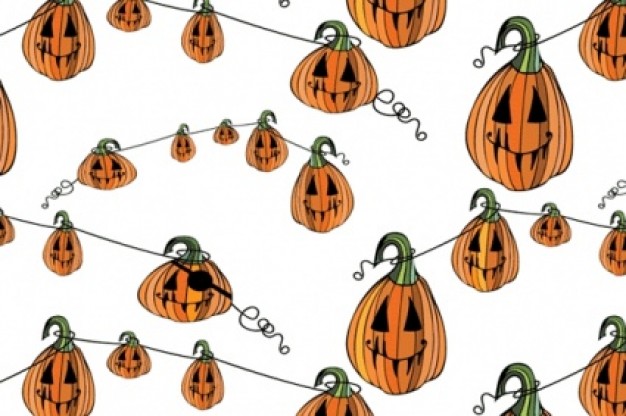 Pumpkin Pancake patterns hanged on wire about Fruit and Vegetable pattern