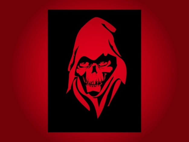 red skeleton for t-shirt print with dark background