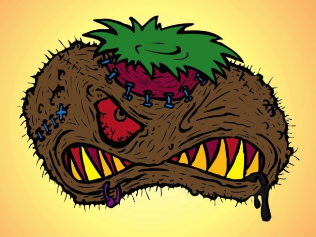 scary and angry monster halloween cartoon character