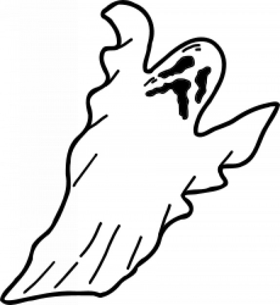 scary ghost flying with white dress