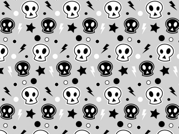 Shopping pattern white Tattoo and black skulls bacground about Skull art