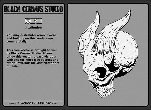 skull cover with horns with grey background