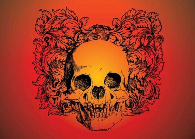 Skull download with orange and red background about Games 3D