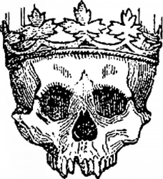 skull front view with crown