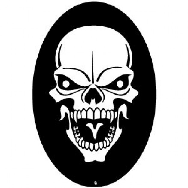 skull illustration in front view with dark background