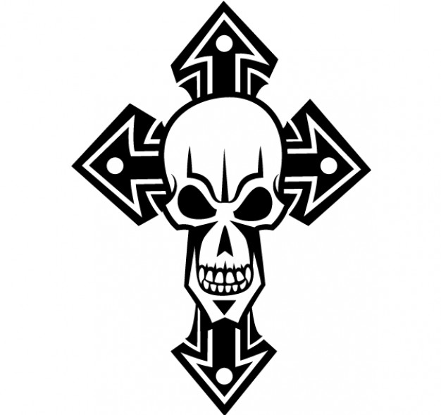 Skull Shopping cross art about tatoo logo design