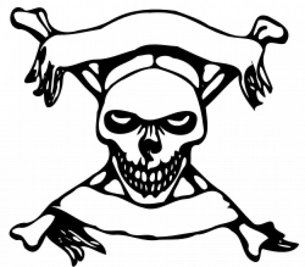 skull with scarf banners with  background