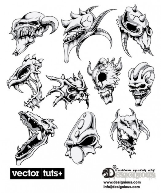 terrorist warcraft Monster skulls avatar with white background