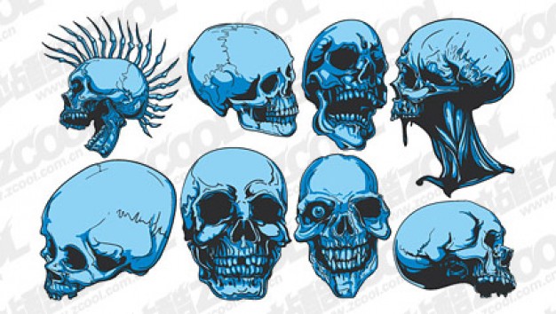 the blue terror skull theme for t-shirt design materia