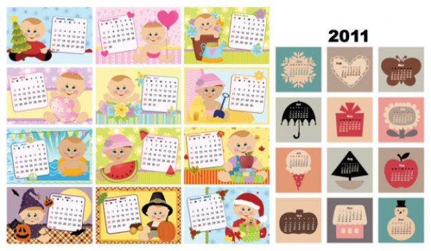 the lovely calendar template material with children food etc