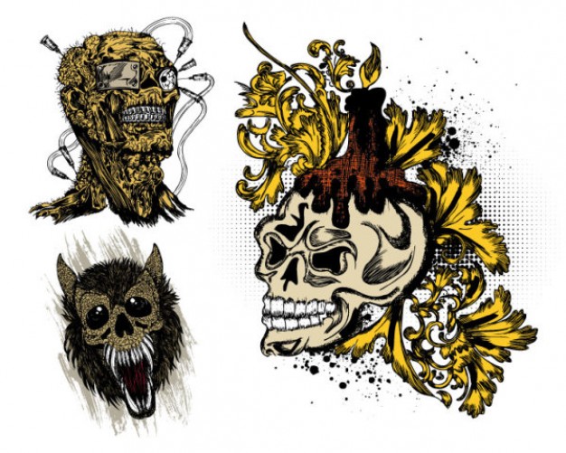 trend of monster skull for t-shirt printing pattern material