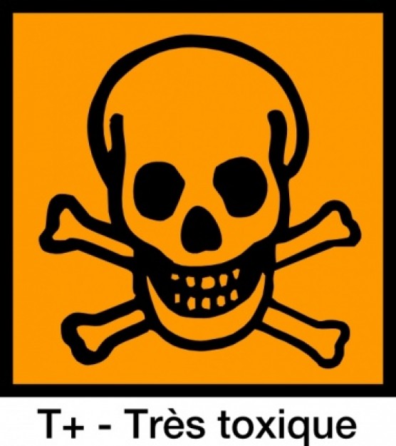 very toxic sign symbol with orange background clip art