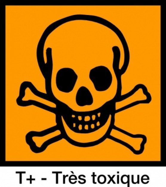 very toxic sign symbol with orange background clip art