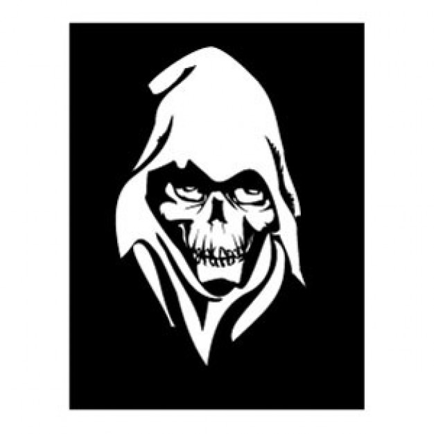 white death face with dark background