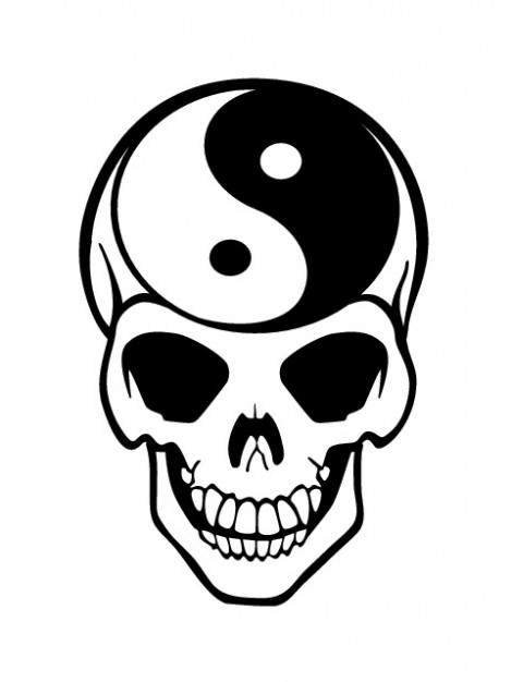 YIN-YANG Taijitu yang skull icon about Chi Icon